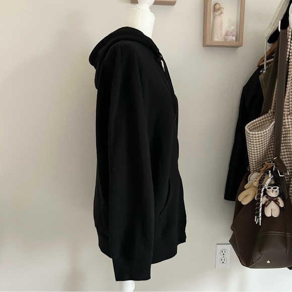 Victoria’s Secret Zip Up Hoodie Sweatshirt in Black Women’s Size M Casual Basic - Picture 3 of 6